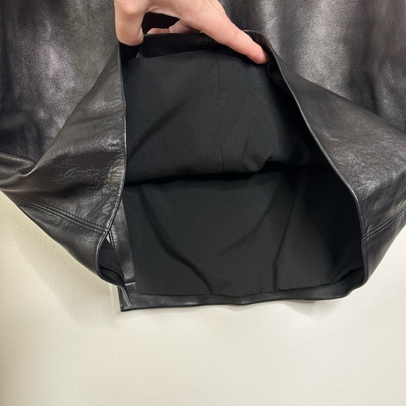 ET OCHS Elizabeth Leather Black Strapless Cut-Out Mini Dress 6 NWOT - Picture 11 of 14